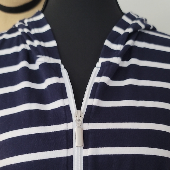Apt. 9 Navy and White Striped Jacket - Picture 6 of 12